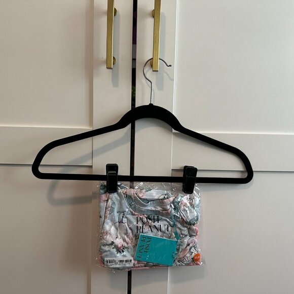 NWT Posh Peanut 'Jackie' Pastel Pumpkin Ruffled Bummie Peplum Set- Size 18/24 mo - Picture 2 of 5